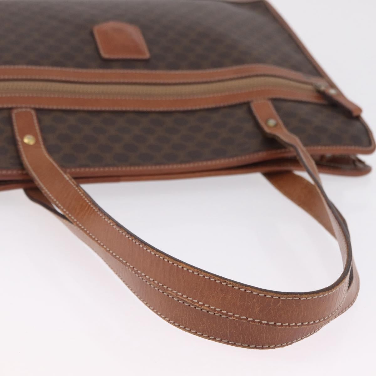 Celine Macadam Macadam With Leather Brown Canvas Tote Bag Bag (Pre-Owned)