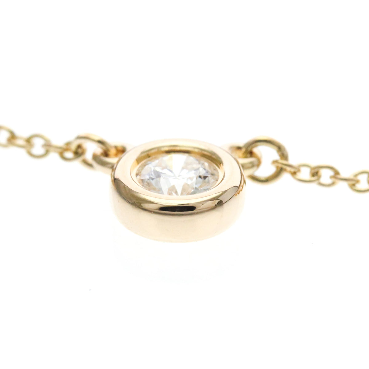 Tiffany & Co. Elsa Peretti Diamonds By The Yard Pendant 18K Rose Gold With Pear-Shaped Diamond Gold Pink_Gold Necklace Jewelry (Pre-Owned)