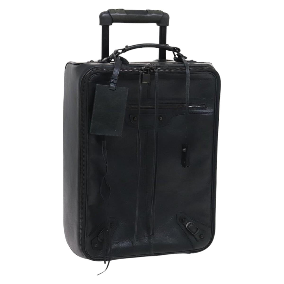 Balenciaga Trolley Rolling Classic Studs Luggage Leather Khaki Leather Travel Bag Bag (Pre-Owned)