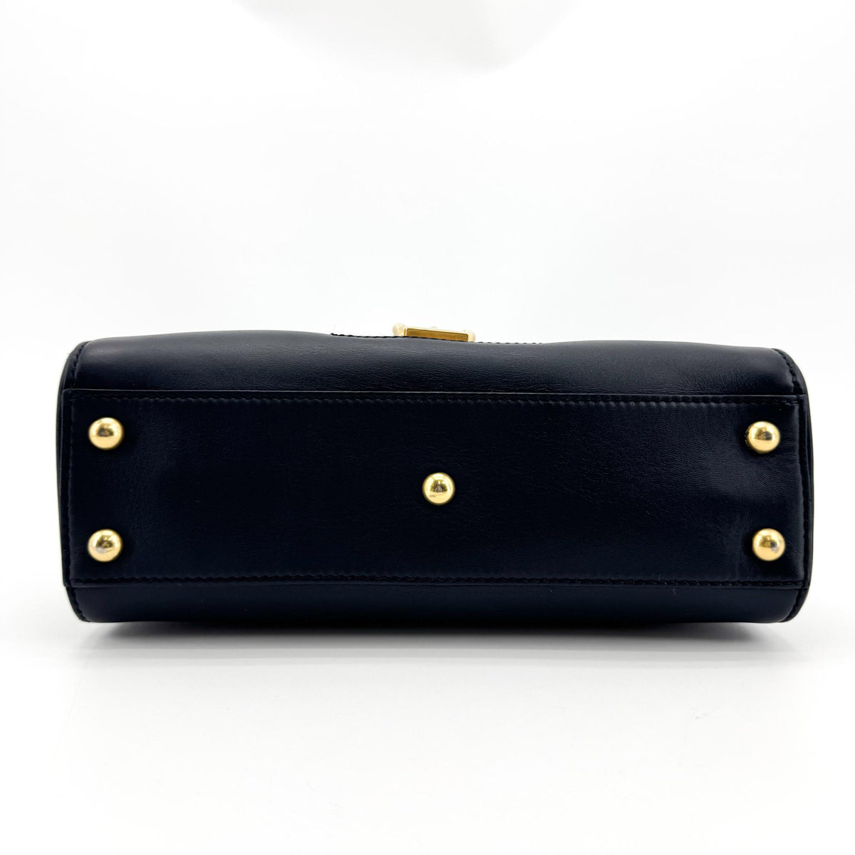 Gucci Sylvie Top Handle Leather Black Leather Handbag (Pre-Owned)