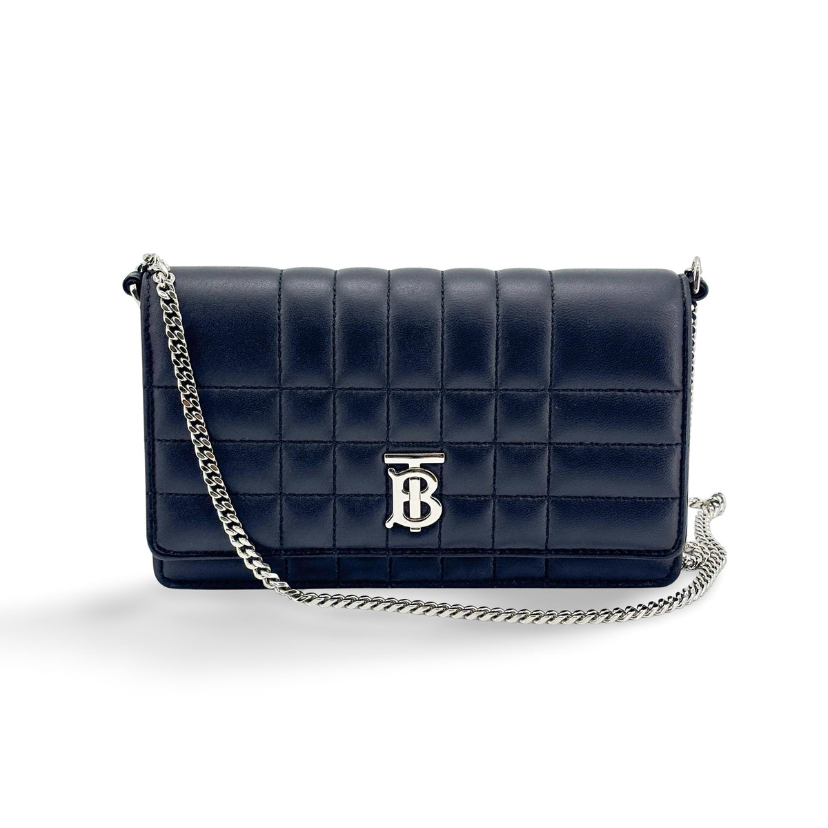Burberry Lola Quilted Lambskin Navy Leather Shoulder Bag Bag (Pre-Owned)