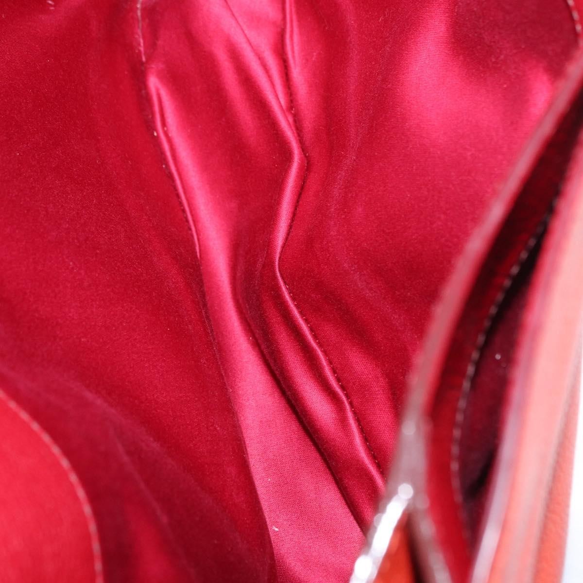 Miu Miu Madras Top Handle Leather Red Leather Handbag (Pre-Owned)