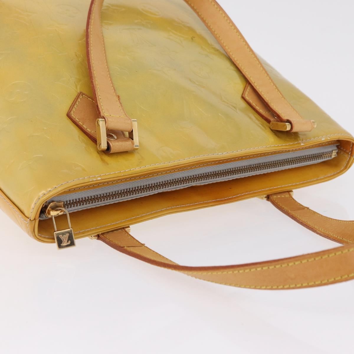 Louis Vuitton Houston Monogram Vernis Yellow Patent_Leather Handbag (Pre-Owned)