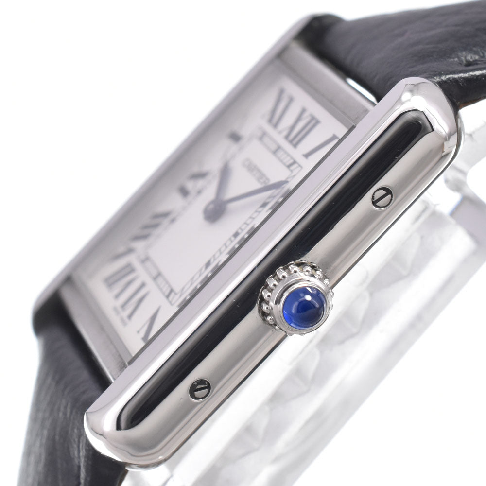 Cartier Must De Cartier Tank Quartz Stainless Steel And Leather Watch (Pre-Owned)