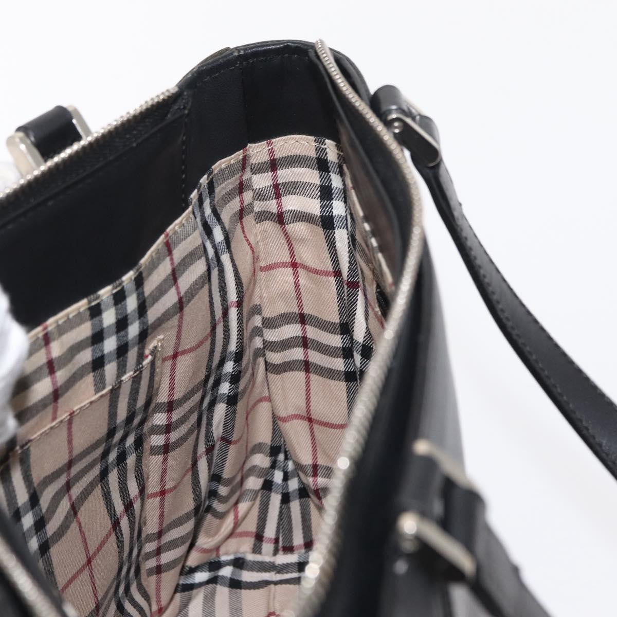 Burberry Vintage Leather Black Leather Handbag (Pre-Owned)