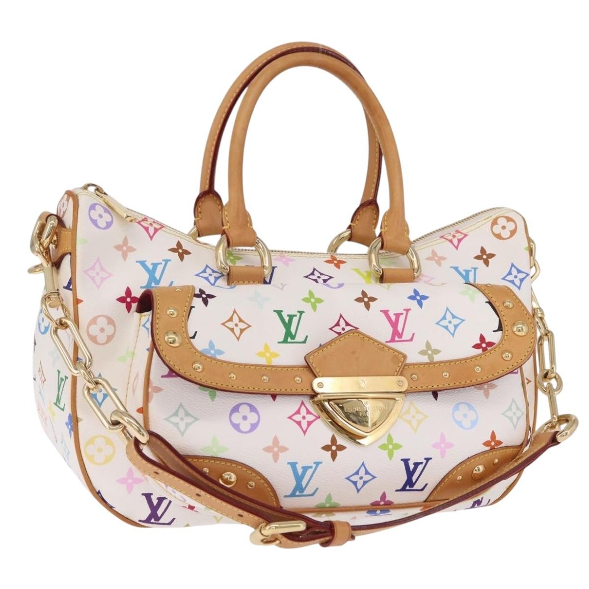 Louis Vuitton Rita Monogram Multicolor White Canvas Handbag (Pre-Owned)