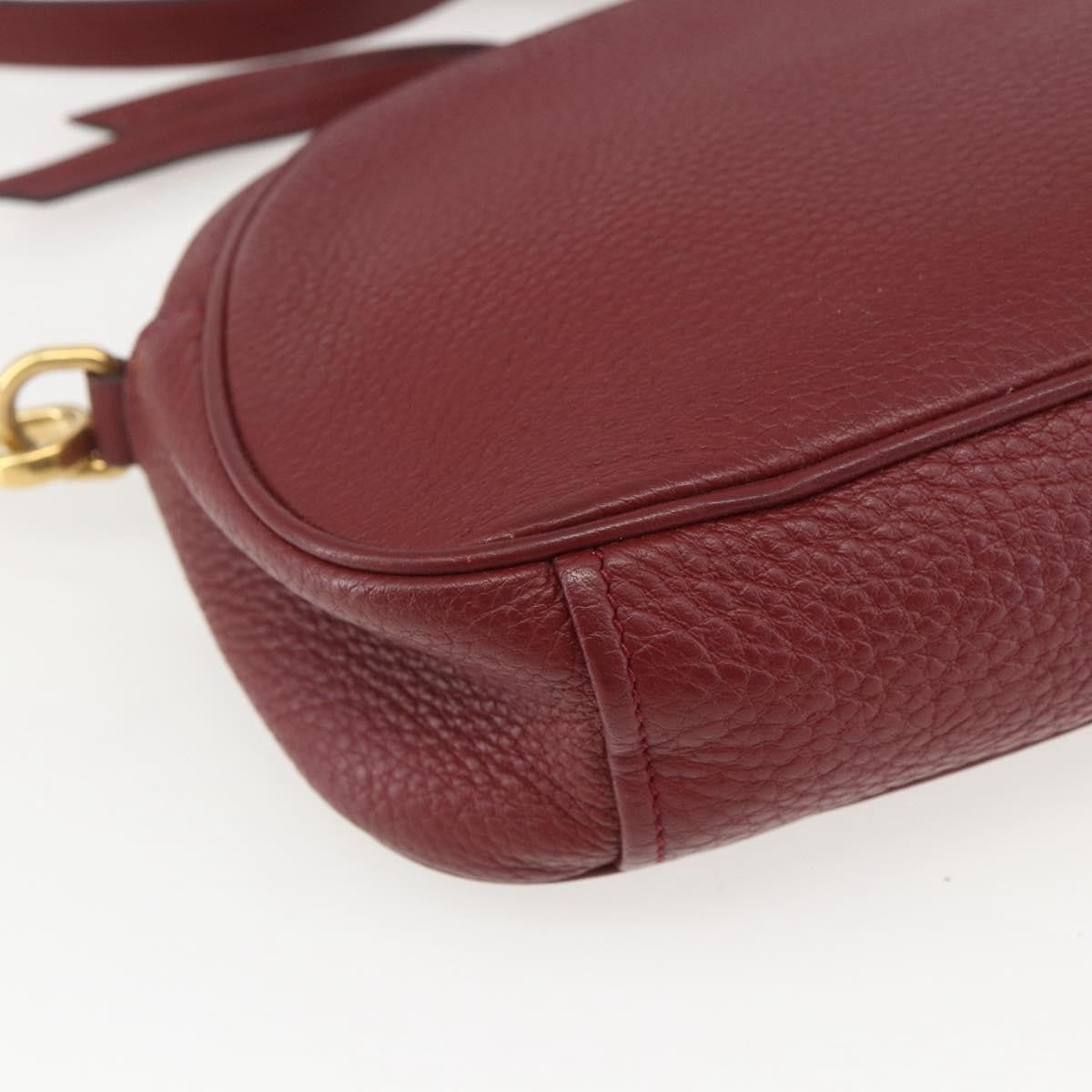 Prada Dual Strap Vitello Daino Burgundy Leather Shoulder Bag Bag (Pre-Owned)