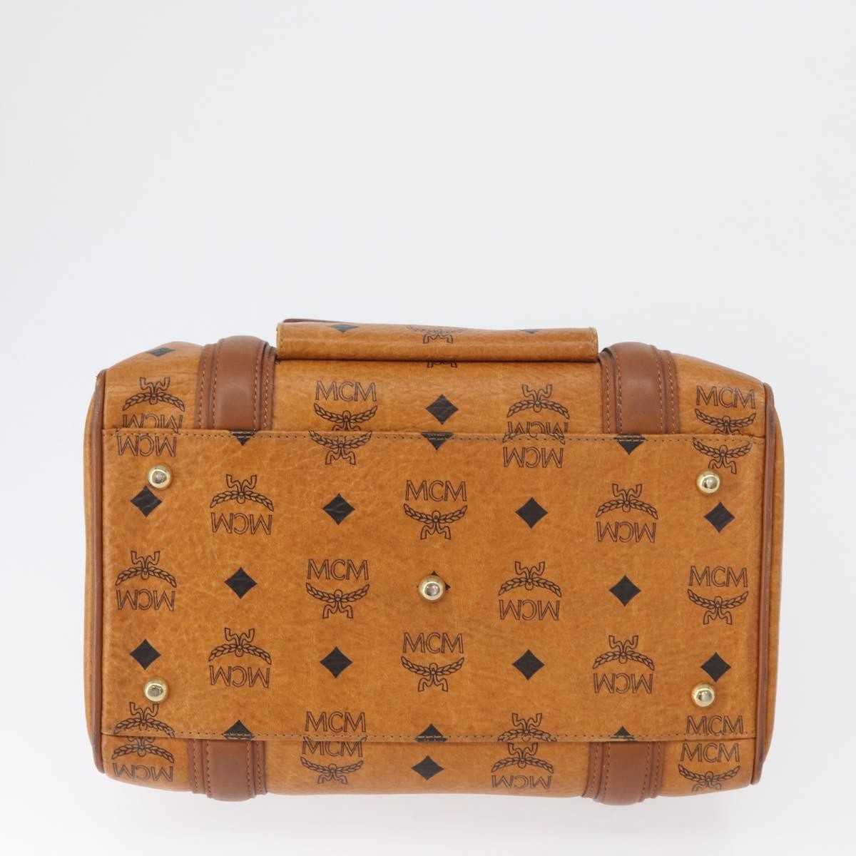 MCM Visetos Logogramme Leather Brown Leather Handbag (Pre-Owned)
