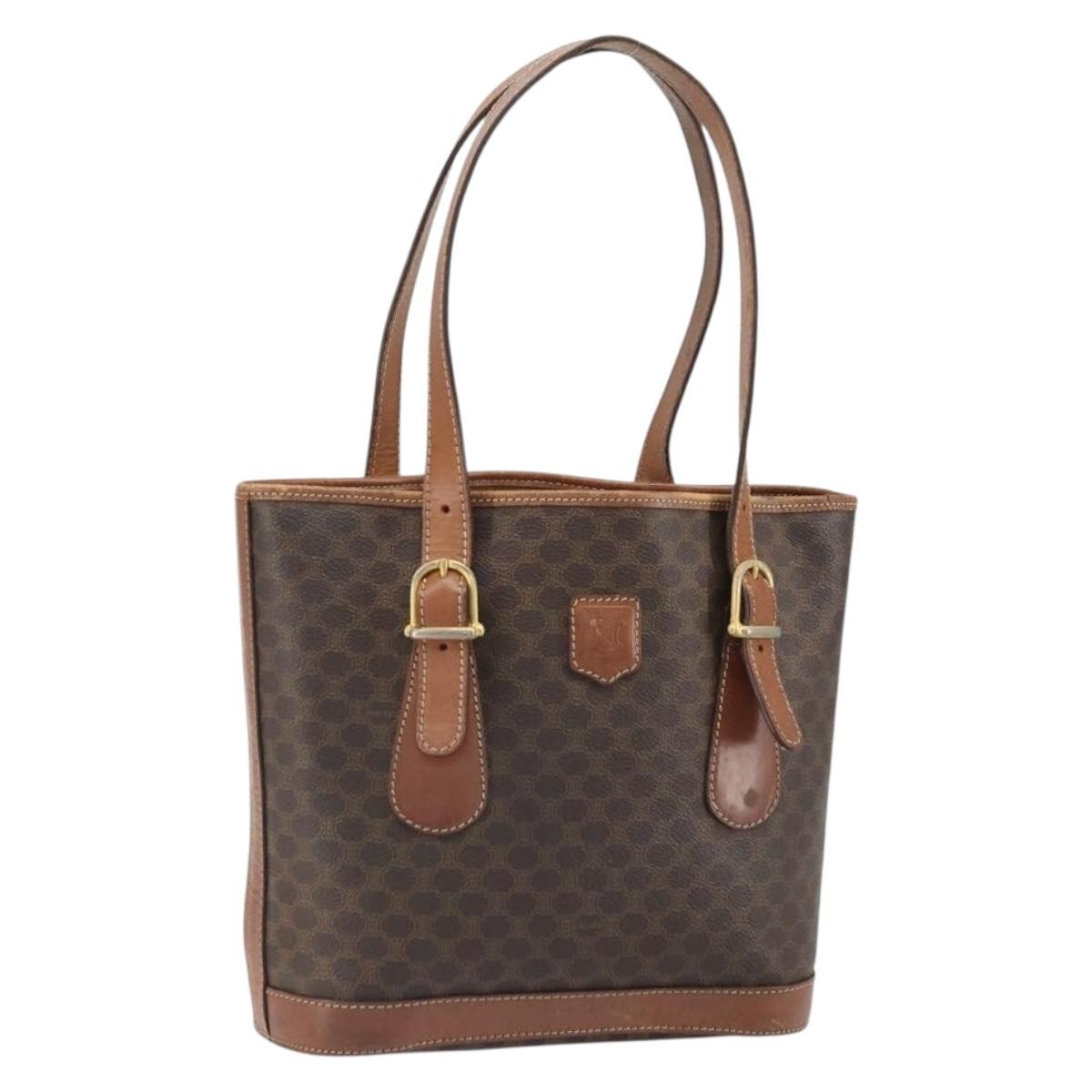 Celine Vintage Macadam Canvas Brown Canvas Shoulder Bag Bag (Pre-Owned)