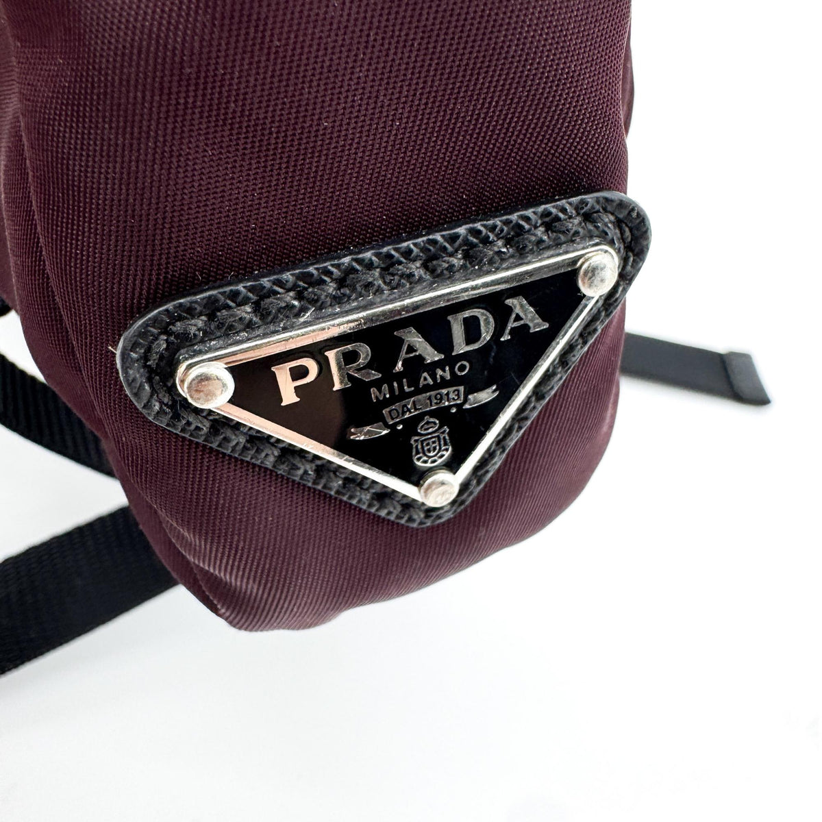 Prada Technical Zip Tessuto Burgundy Nylon Crossbody Bag Bag (Pre-Owned)