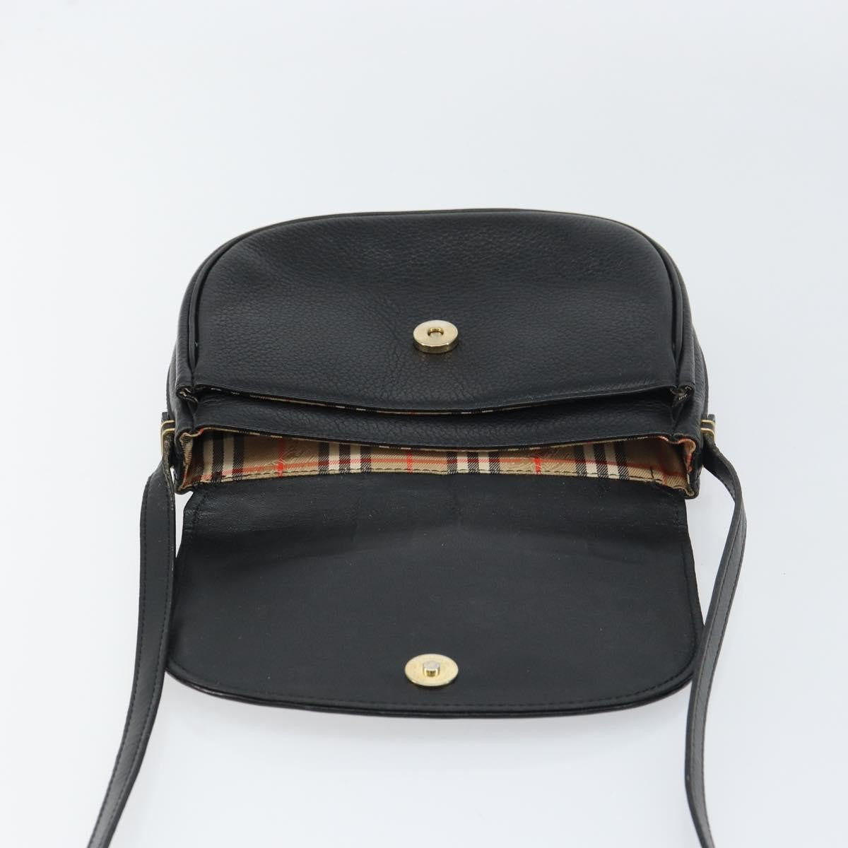 Burberry Vintage Leather Black Leather Shoulder Bag Bag (Pre-Owned)