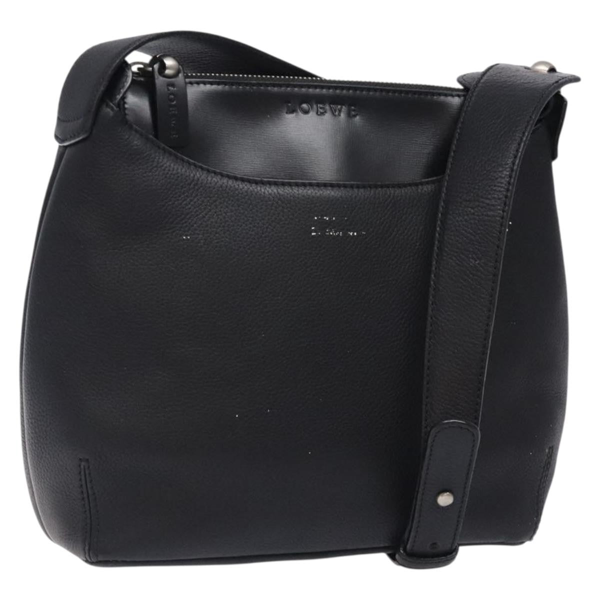 Loewe Vintage Leather Black Leather Shoulder Bag Bag (Pre-Owned)