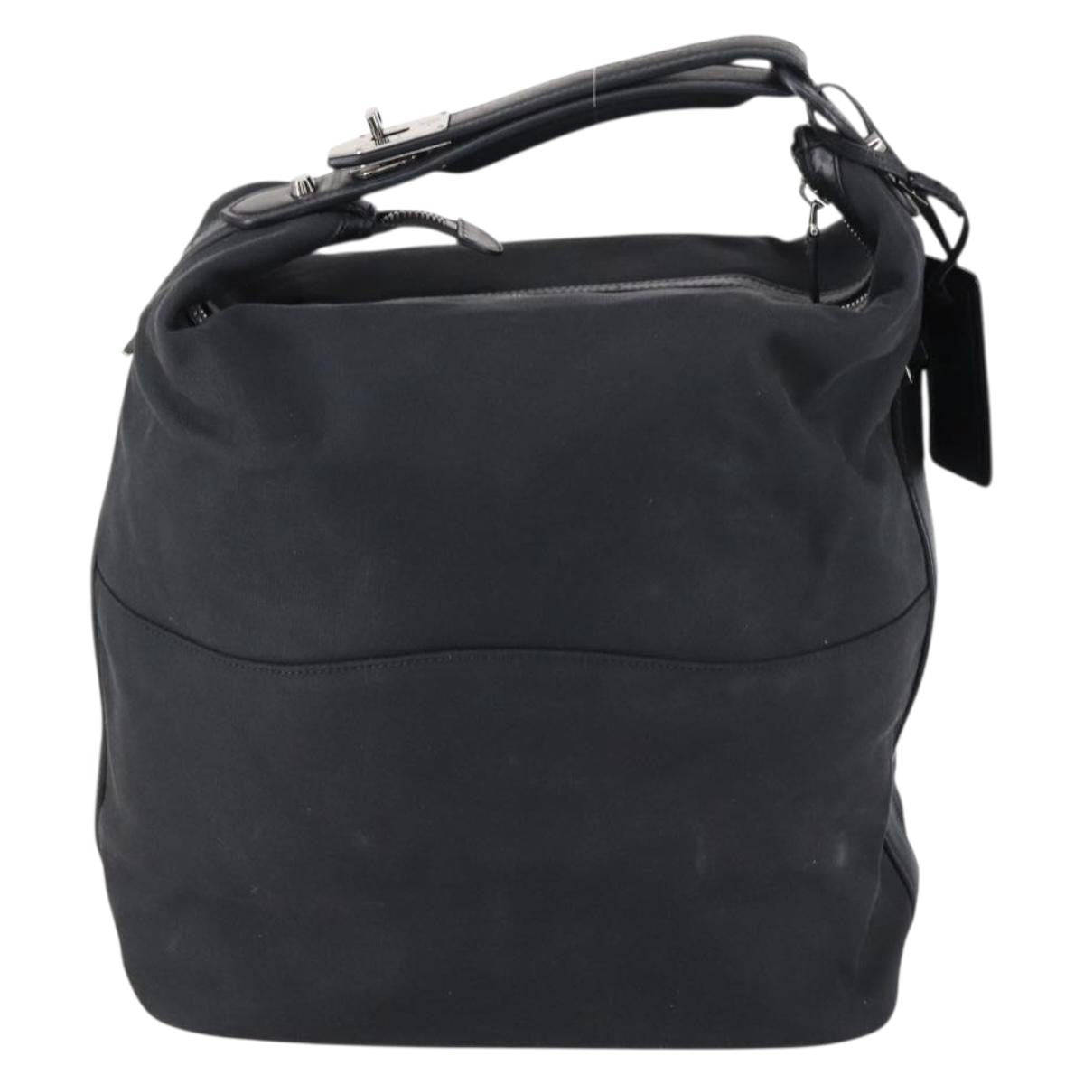 Gucci Vanity Tote Canvas Black Canvas Handbag (Pre-Owned)