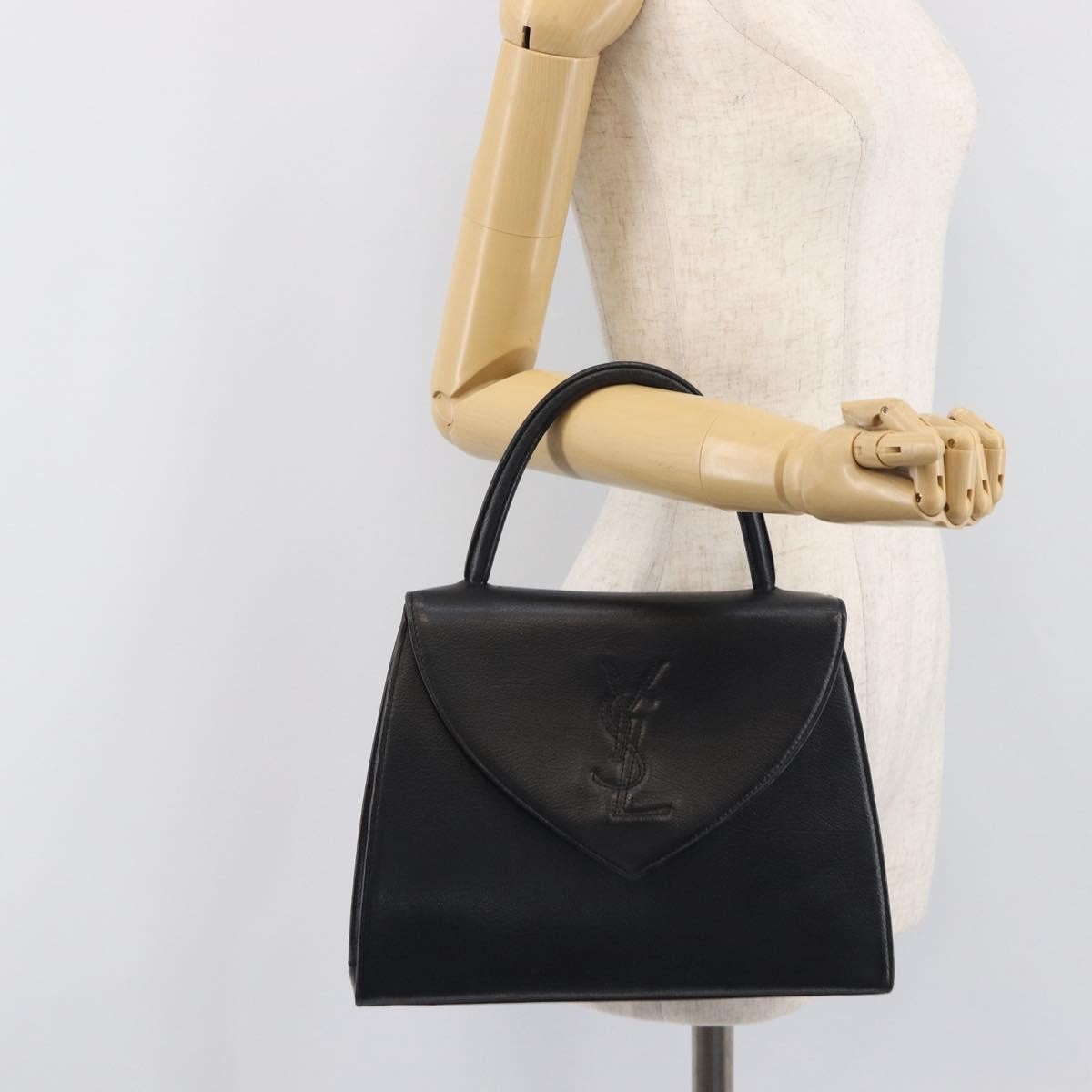 Saint Laurent Handbag Leather Black Leather Handbag (Pre-Owned)