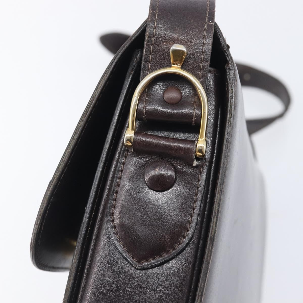 Celine Horse Carriage Leather Black Leather Shoulder Bag Bag (Pre-Owned)