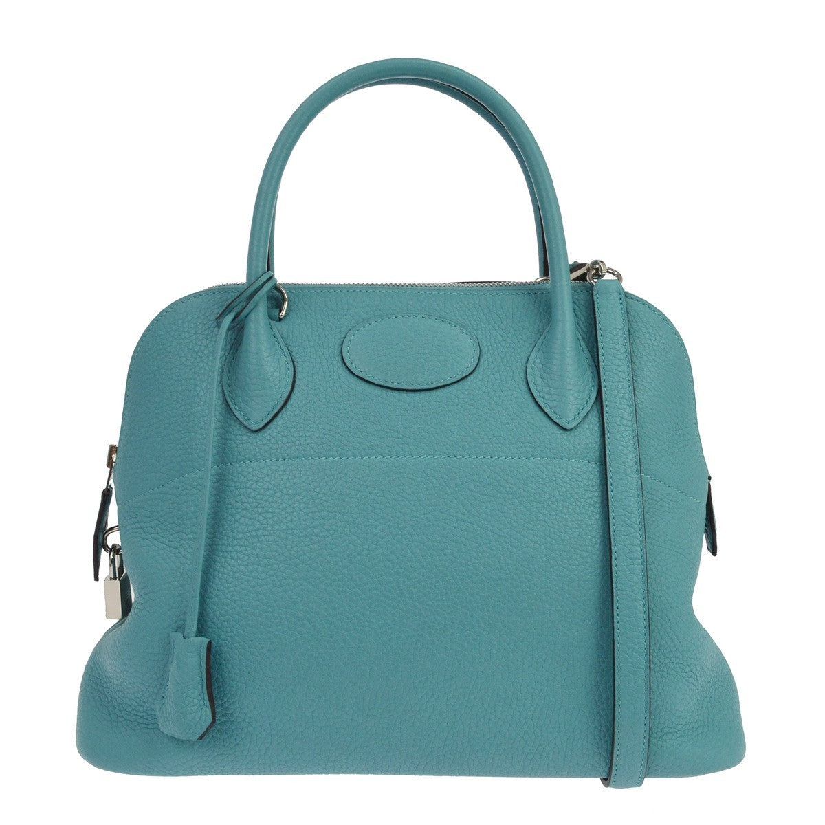 Hermes Bolide Clemence Blue Leather Handbag (Pre-Owned)