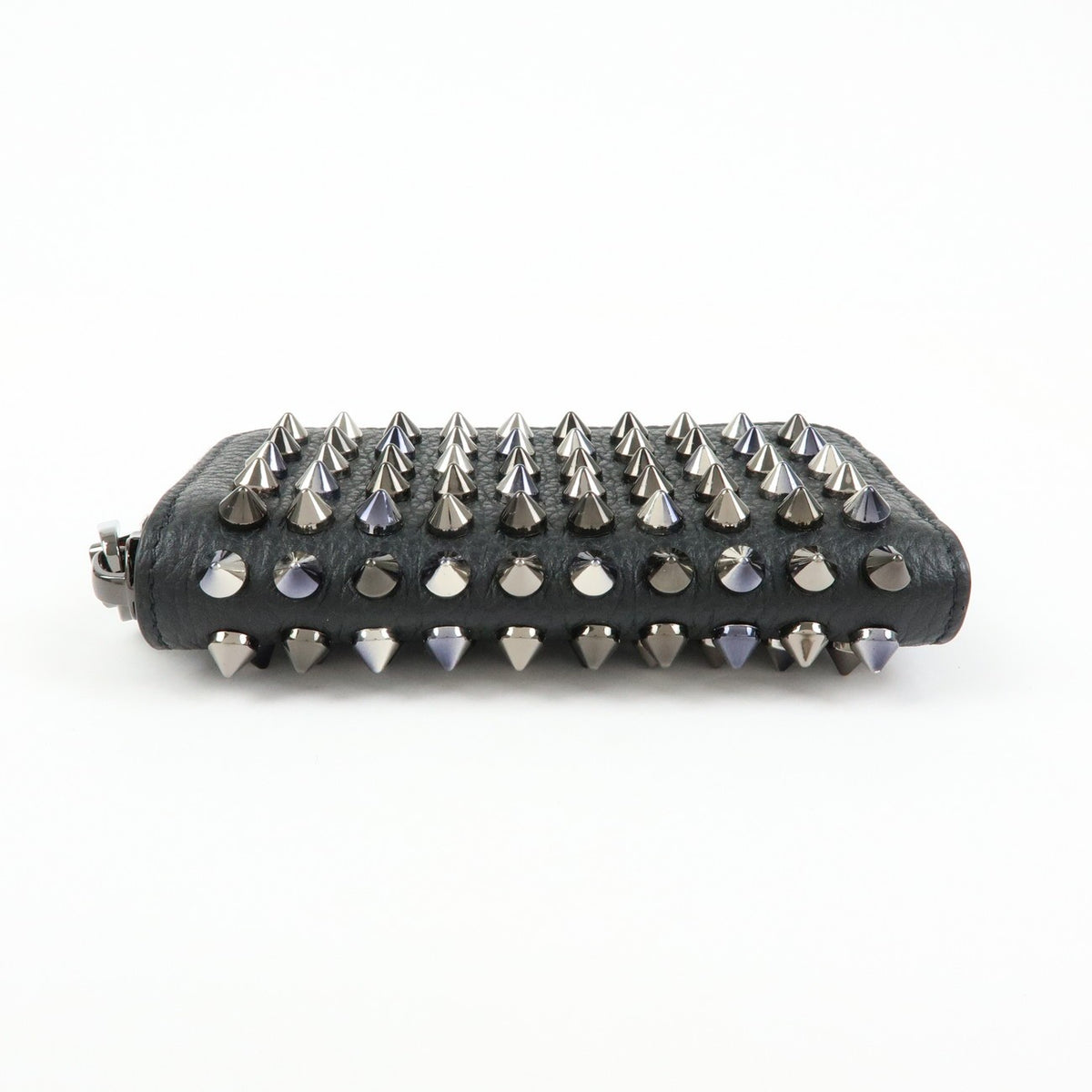 Christian Louboutin Panettone Coin Purse Spiked Leather Black Leather Wallets Accessory (Pre-Owned)