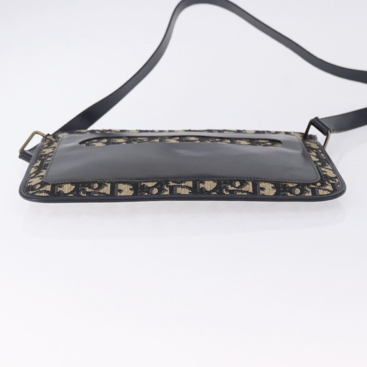 Christian Dior Trotter Shoulder Canvas Navy Canvas Handbag (Pre-Owned)