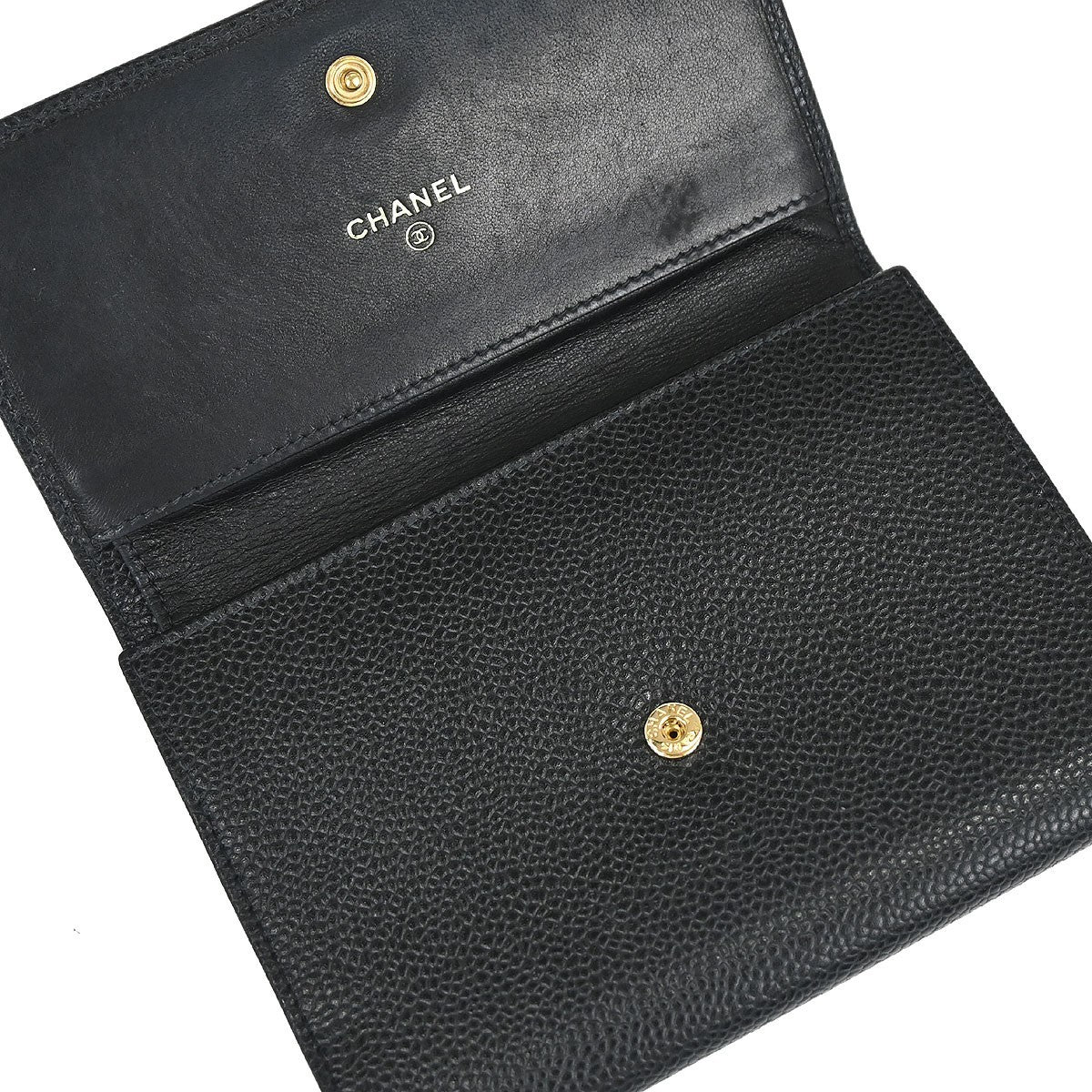 Chanel Timeless Cc French Caviar Black Calfskin Wallets Accessory (Pre-Owned)