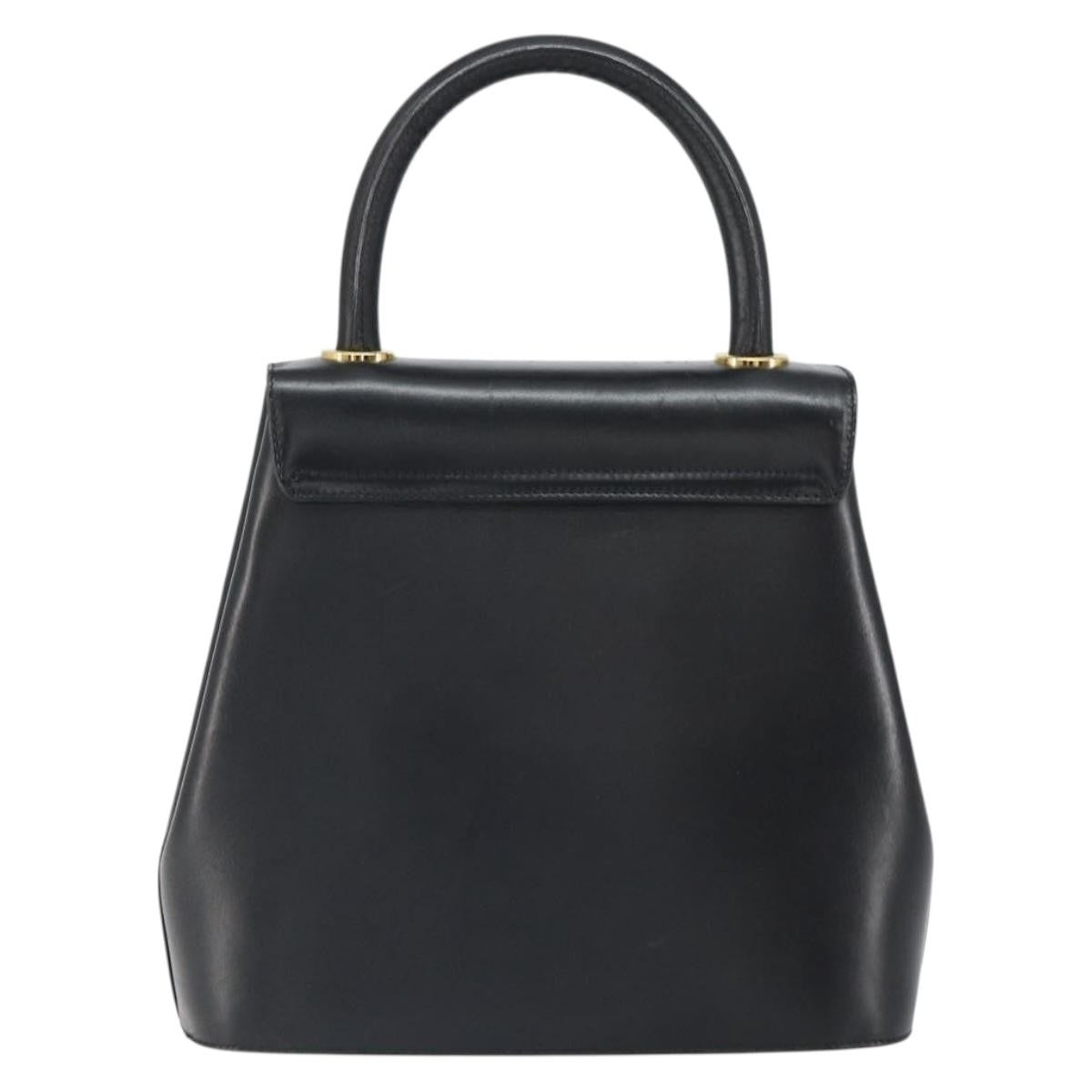 Salvatore Ferragamo Vintage Leather Black Leather Handbag (Pre-Owned)