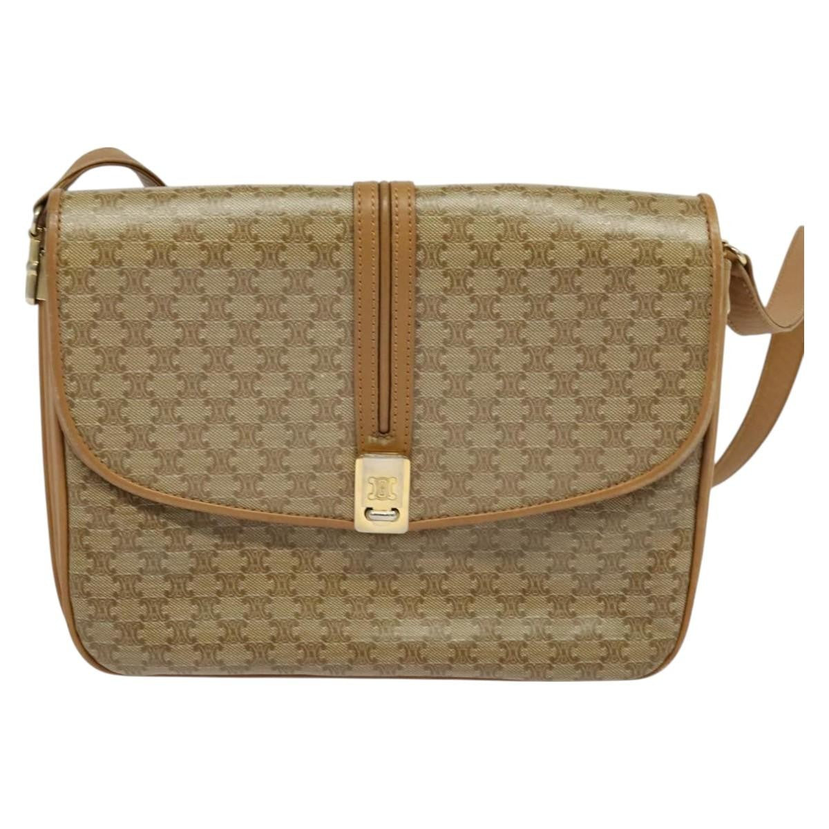Celine Vintage Macadam Canvas Beige Canvas Backpack Bag (Pre-Owned)