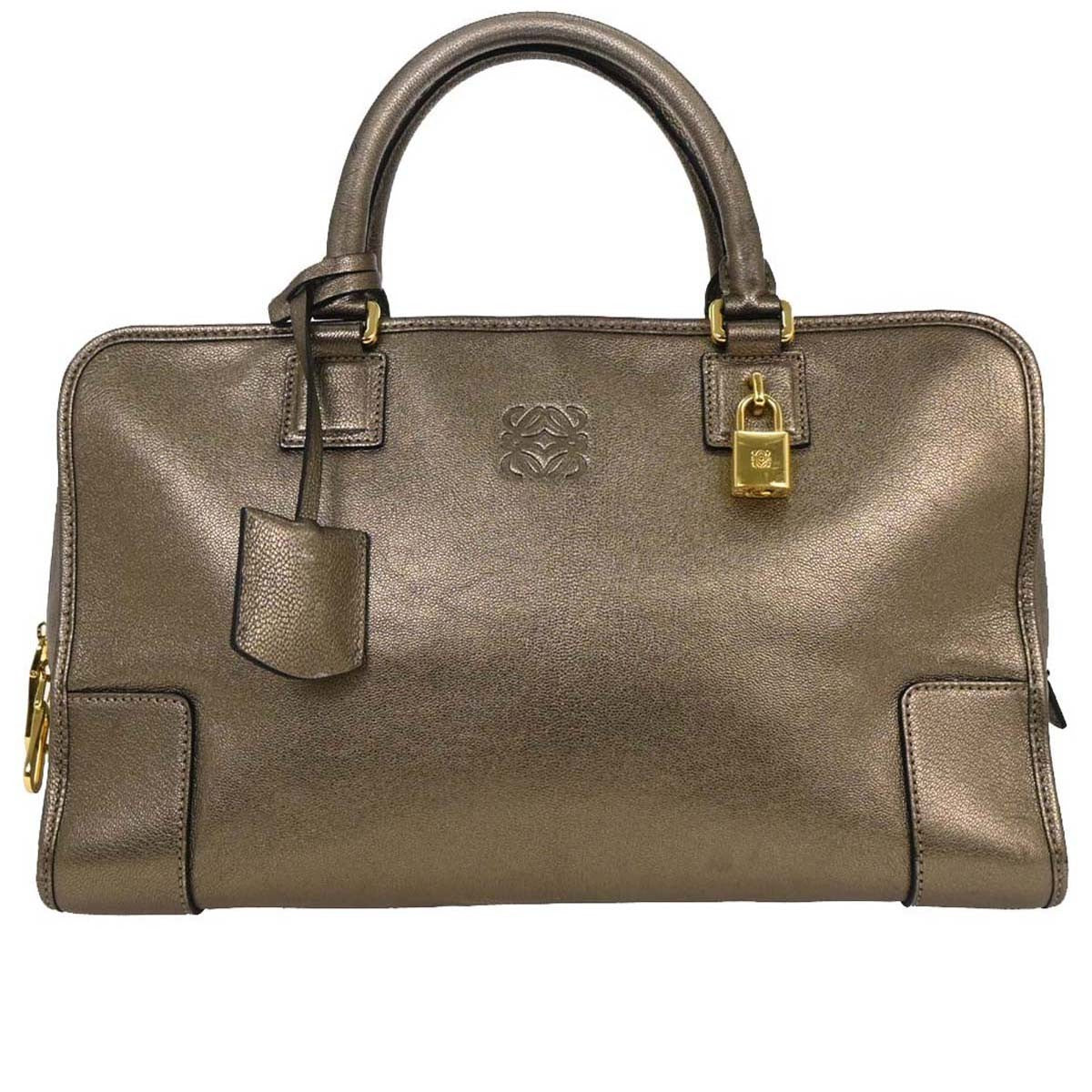Loewe Amazona Leather Gold Leather Handbag (Pre-Owned)