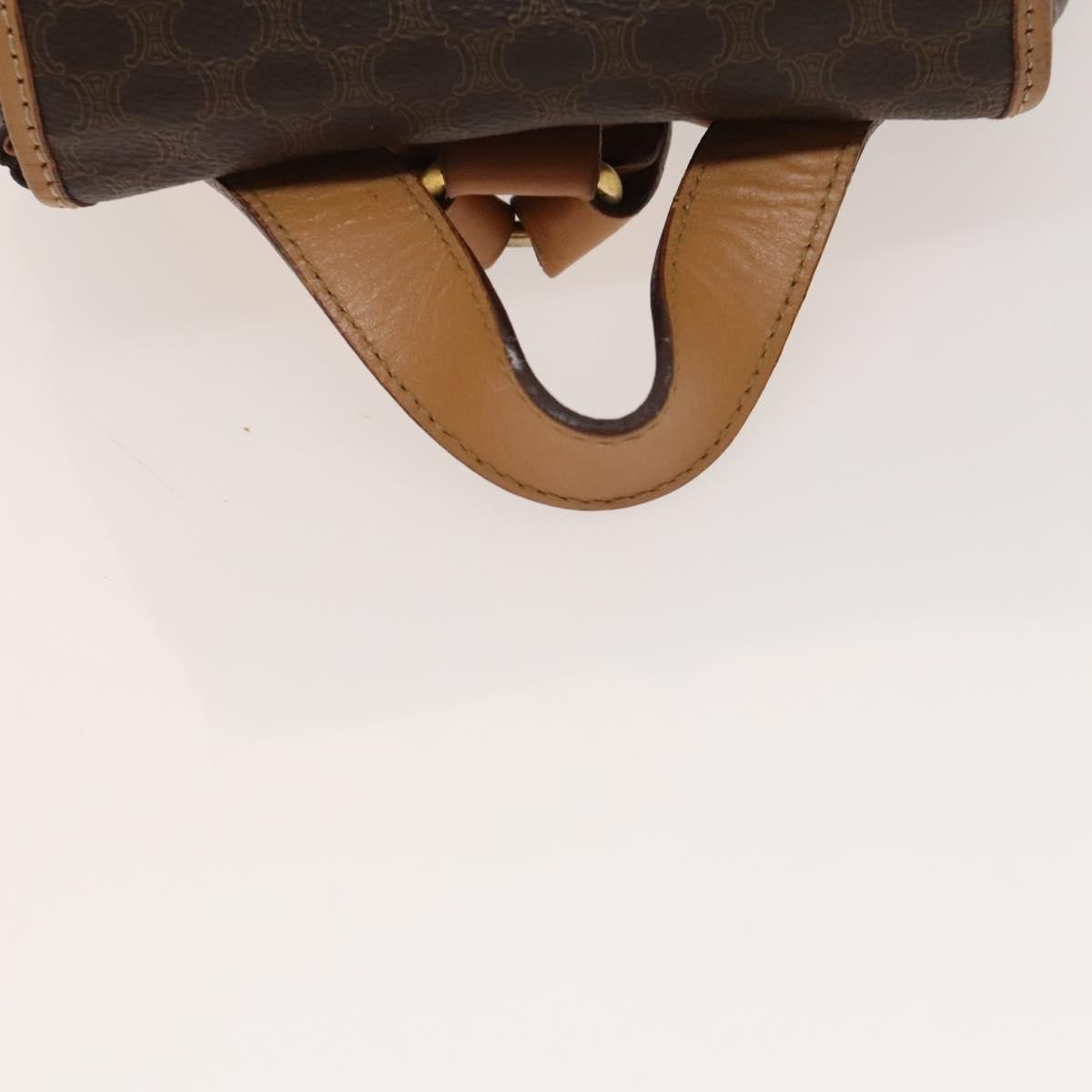 Celine Vintage Drawstring Flap Macadam Coated Canvas Brown Canvas Backpack Bag (Pre-Owned)