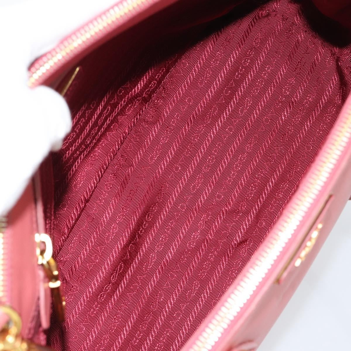 Prada Galleria Double Zip Saffiano Leather Pink Leather Tote Bag Bag (Pre-Owned)