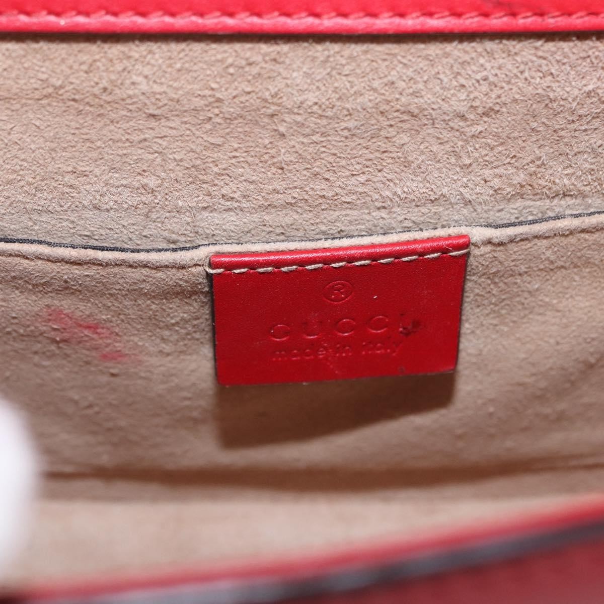 Gucci Sylvie Belt Leather Red Leather Handbag (Pre-Owned)