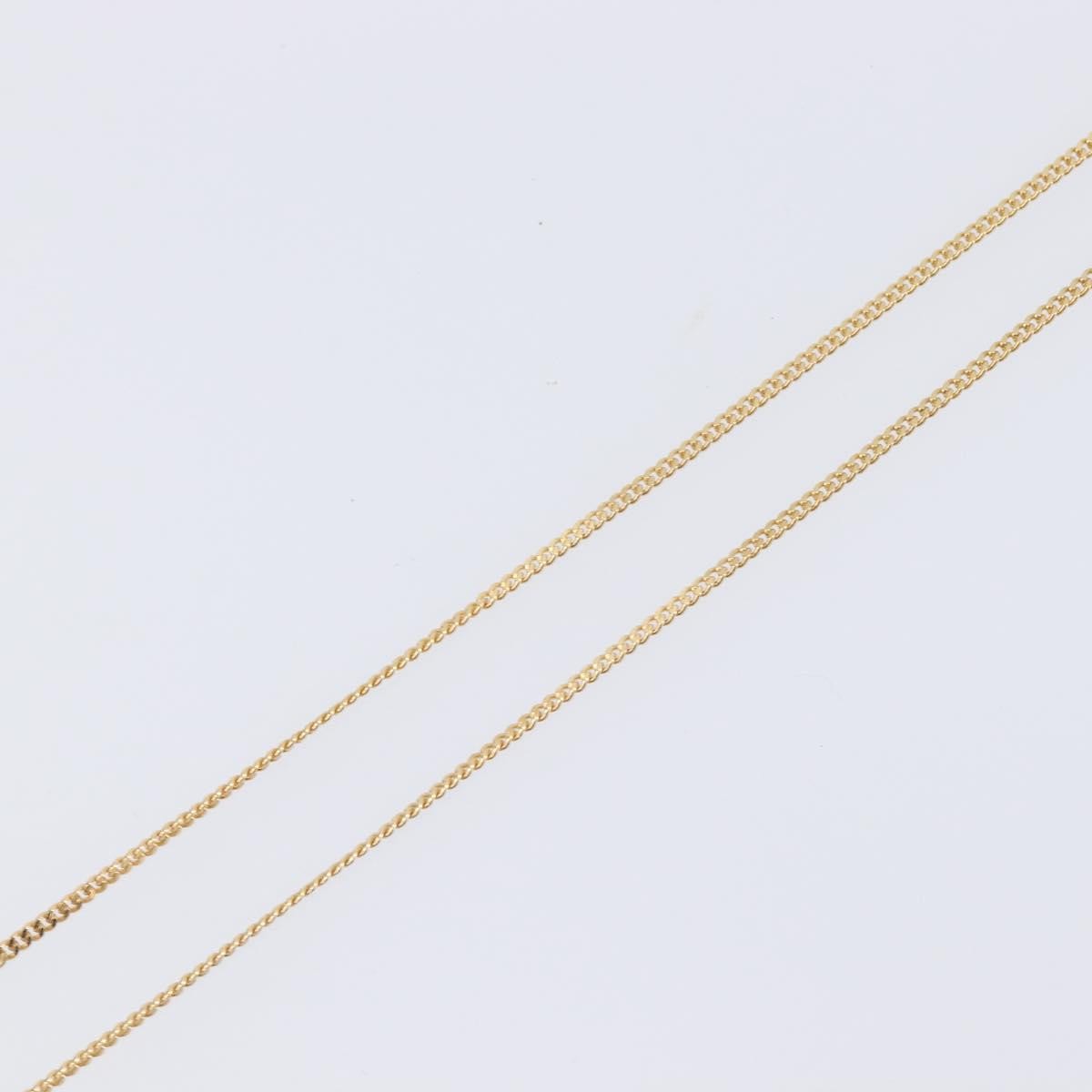 Christian Dior Cd Long Metal With Beads Gold Metal Necklace Jewelry (Pre-Owned)