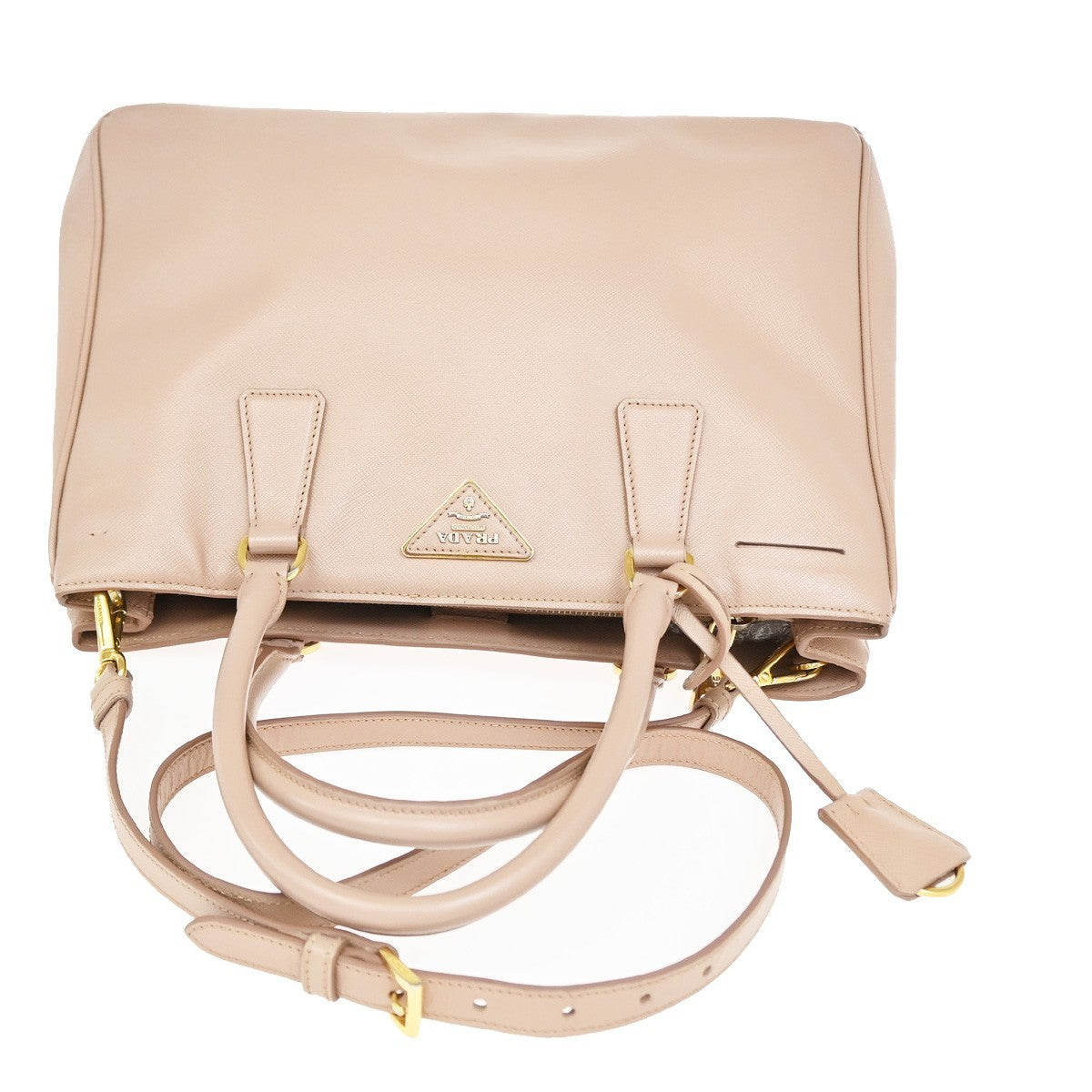 Prada Gardener's Saffiano Leather Pink Leather Tote Bag Bag (Pre-Owned)