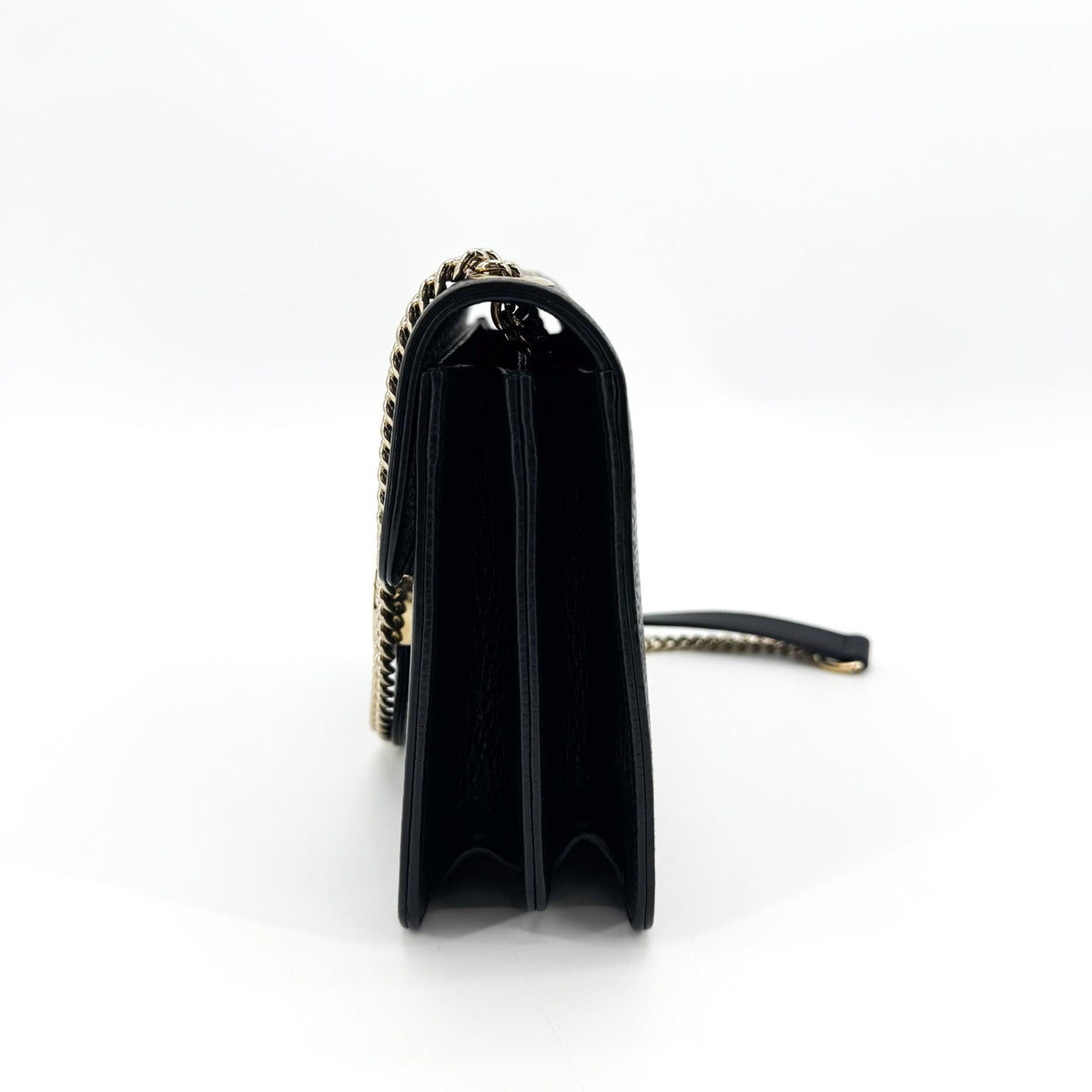 Gucci Interlocking Leather Black Leather Shoulder Bag Bag (Pre-Owned)