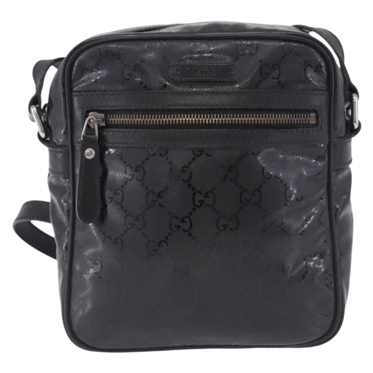 Gucci Zip Gg Imprime Black Canvas Shoulder Bag Bag (Pre-Owned)