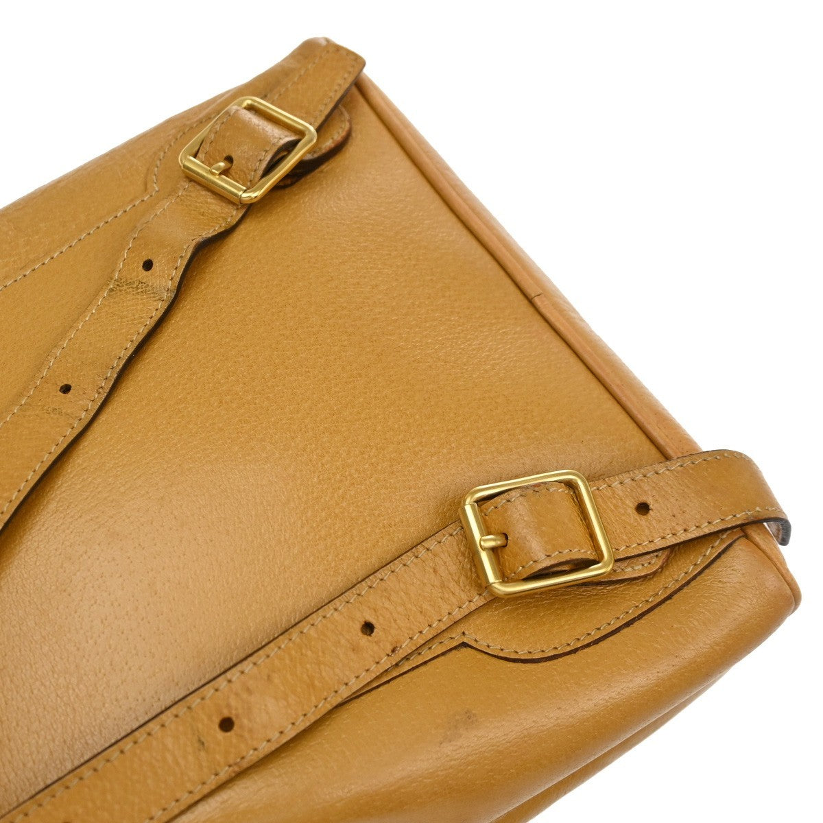 Gucci Vintage Bamboo Leather Yellow Leather Backpack Bag (Pre-Owned)