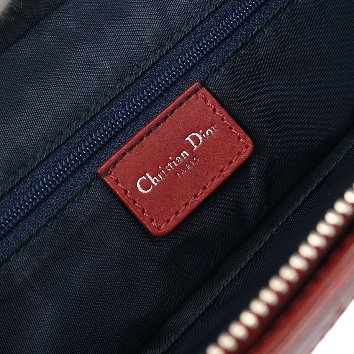 Christian Dior Vintage Trotter Zip Diorissimo Canvas Navy Canvas Tote Bag Bag (Pre-Owned)