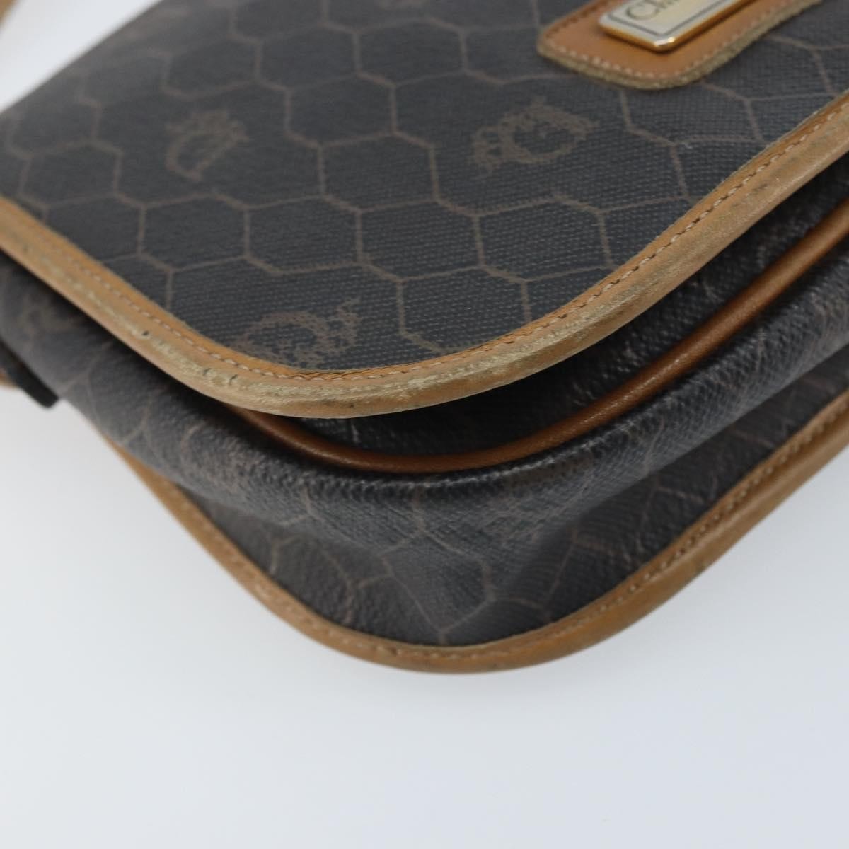 Christian Dior Vintage Honeycomb Flap Canvas And Leather Black Canvas Shoulder Bag Bag (Pre-Owned)