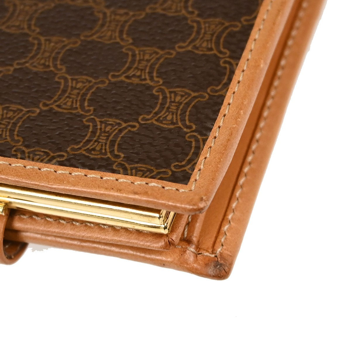 Celine Bifold Triomphe Coated Canvas Brown Pvc Wallets Accessory (Pre-Owned)