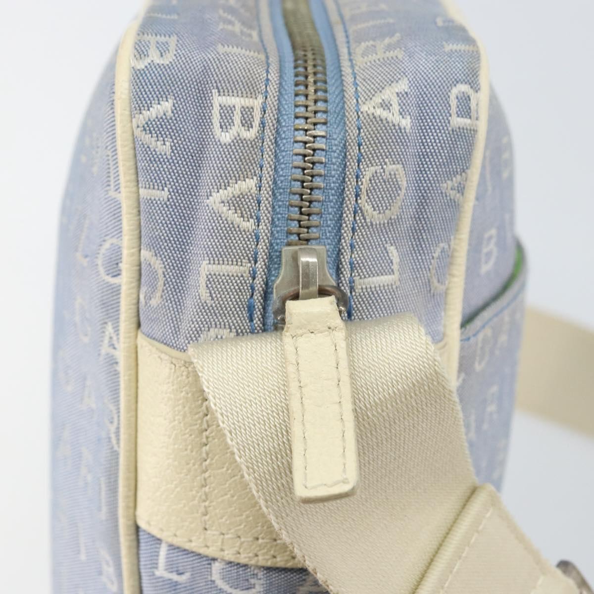 Bvlgari Logomania Canvas With Leather Blue Canvas Shoulder Bag Bag (Pre-Owned)