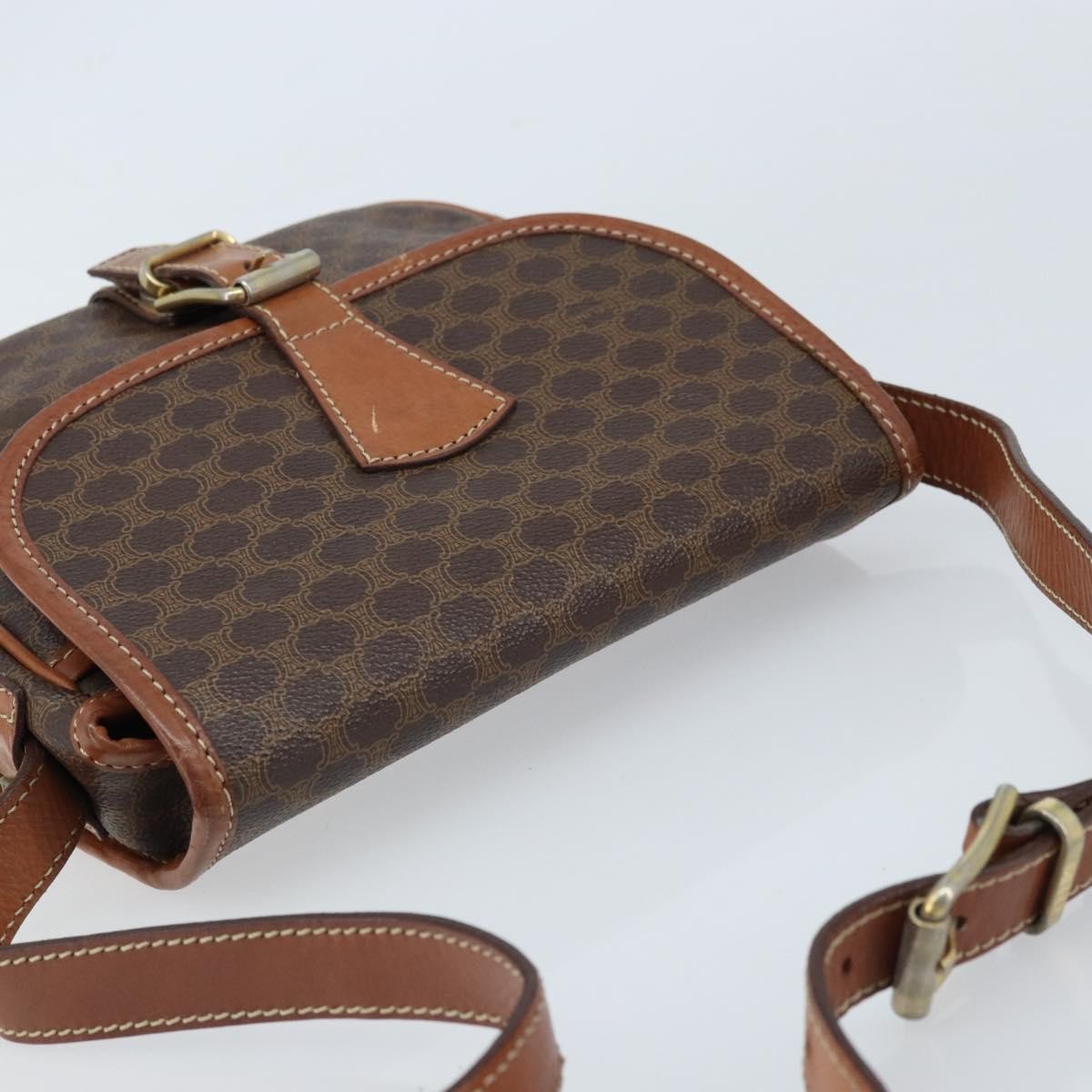 Celine Vintage Macadam Canvas And Leather Brown Pvc Shoulder Bag Bag (Pre-Owned)