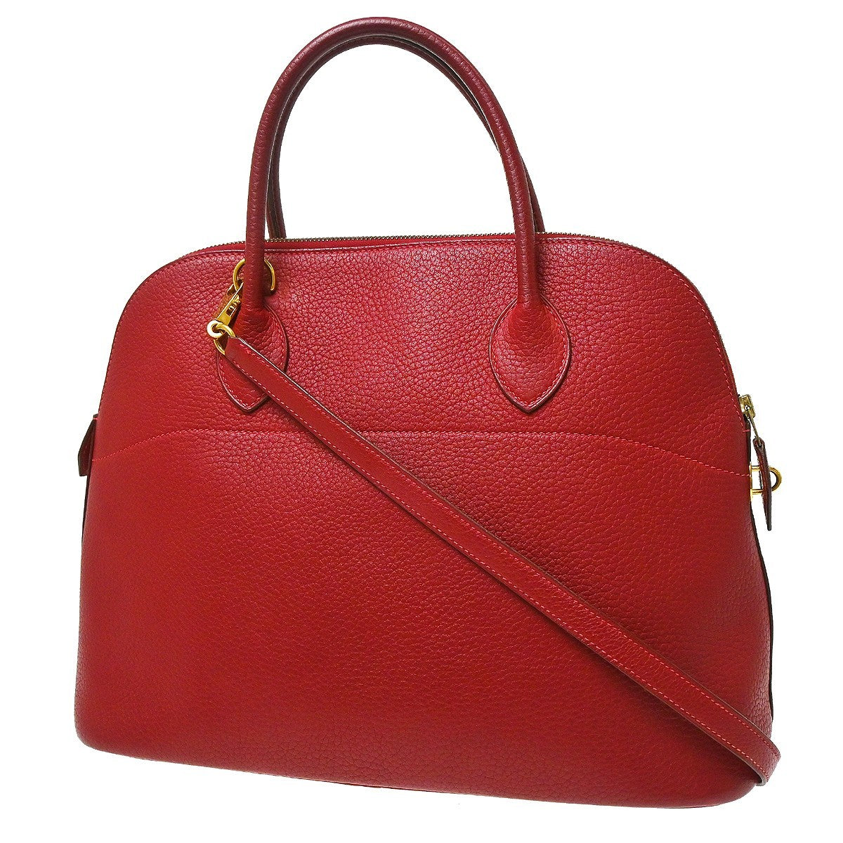 Hermes Bolide Clemence Red Leather Handbag (Pre-Owned)
