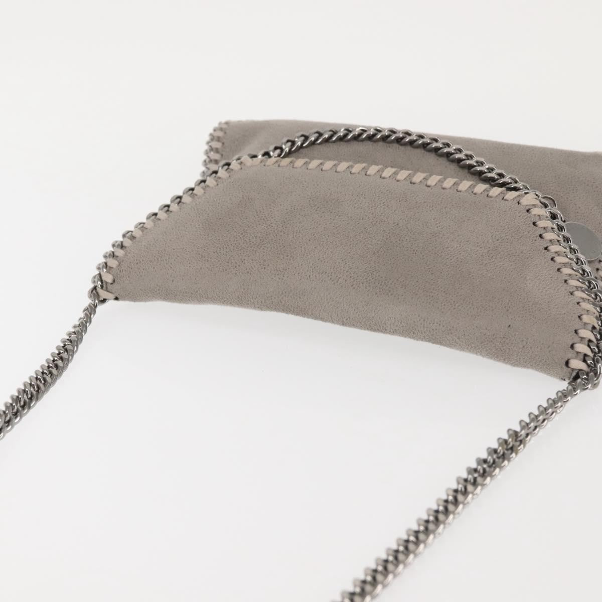 Stella Mccartney Falabella Fold Over Flap Shaggy Deer Gray Suede Bag (Pre-Owned)