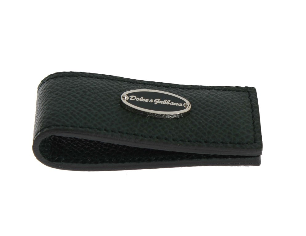 Dolce & Gabbana Green Leather Magnet Money Men's Clip