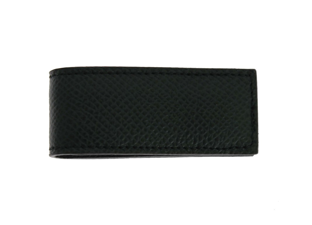 Dolce & Gabbana Green Leather Magnet Money Men's Clip