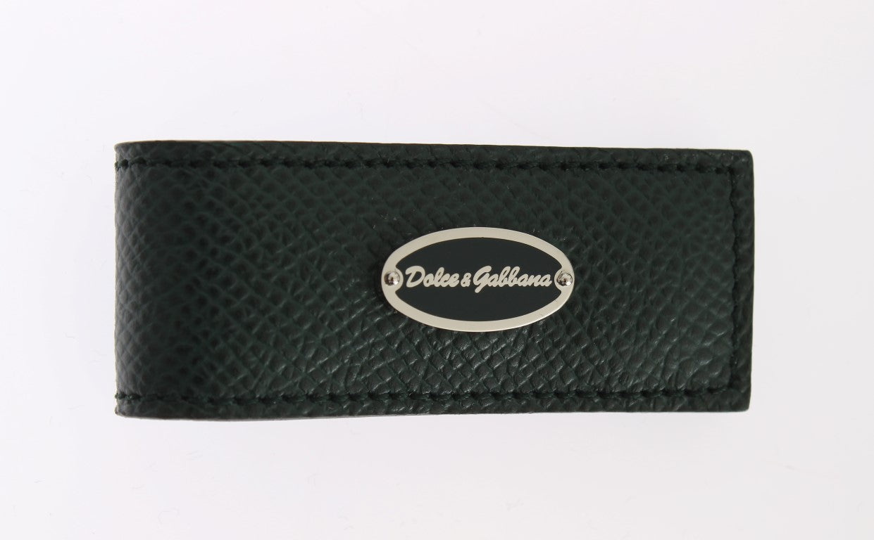 Dolce & Gabbana Green Leather Magnet Money Men's Clip