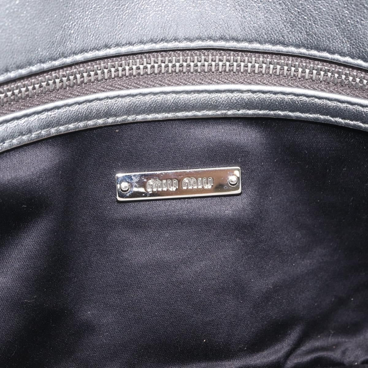 Miu Miu Crystal Clutch Matelasse Leather Silver Leather Clutche & Pouche Bag (Pre-Owned)