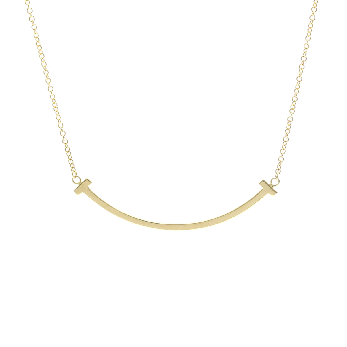 Tiffany & Co. T Smile Pendant 18K Yellow Gold Gold Yellow_Gold Necklace Jewelry (Pre-Owned)