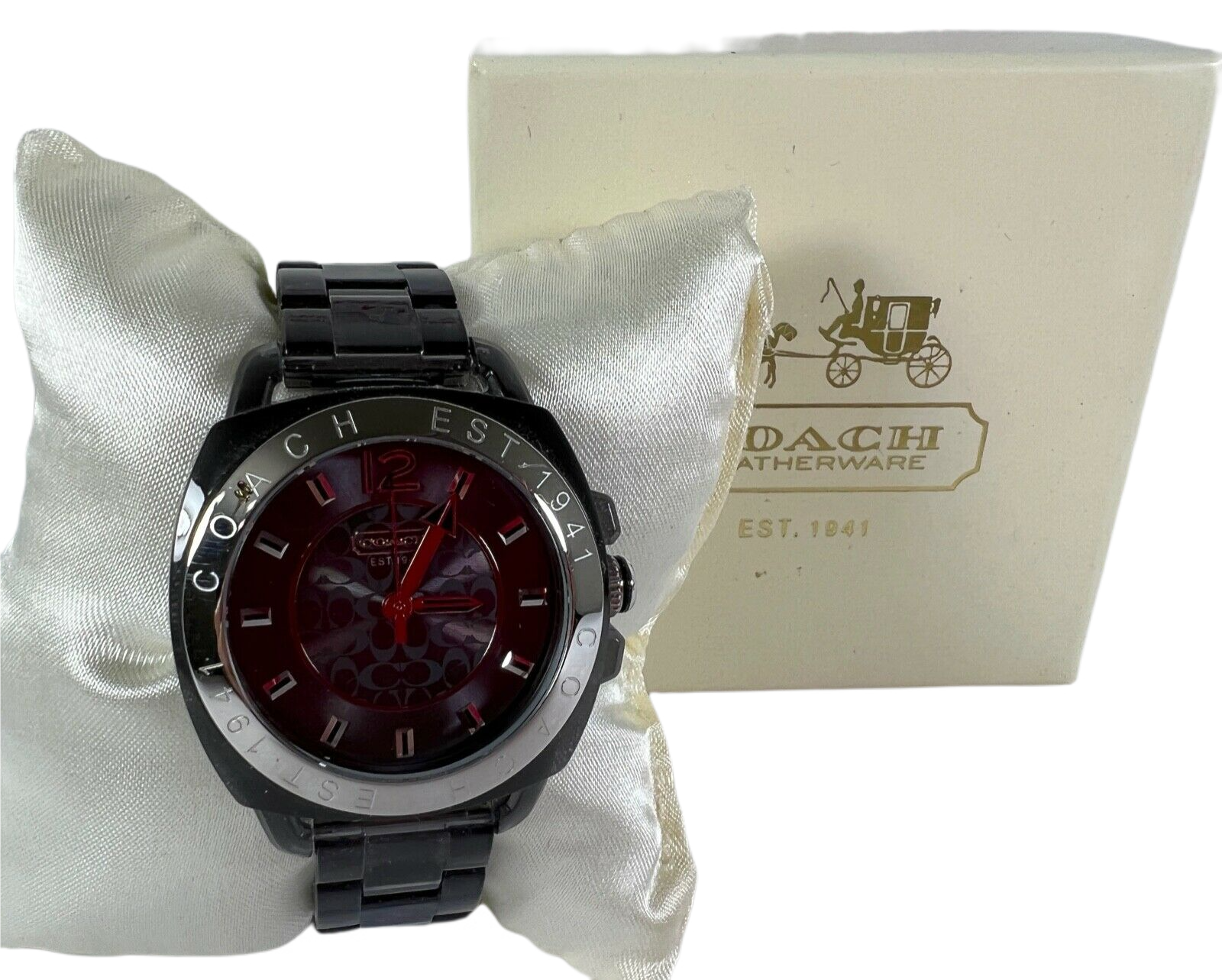 Coach Boyfriend Smoked Grey Plastic Bracelet Watch 14501389