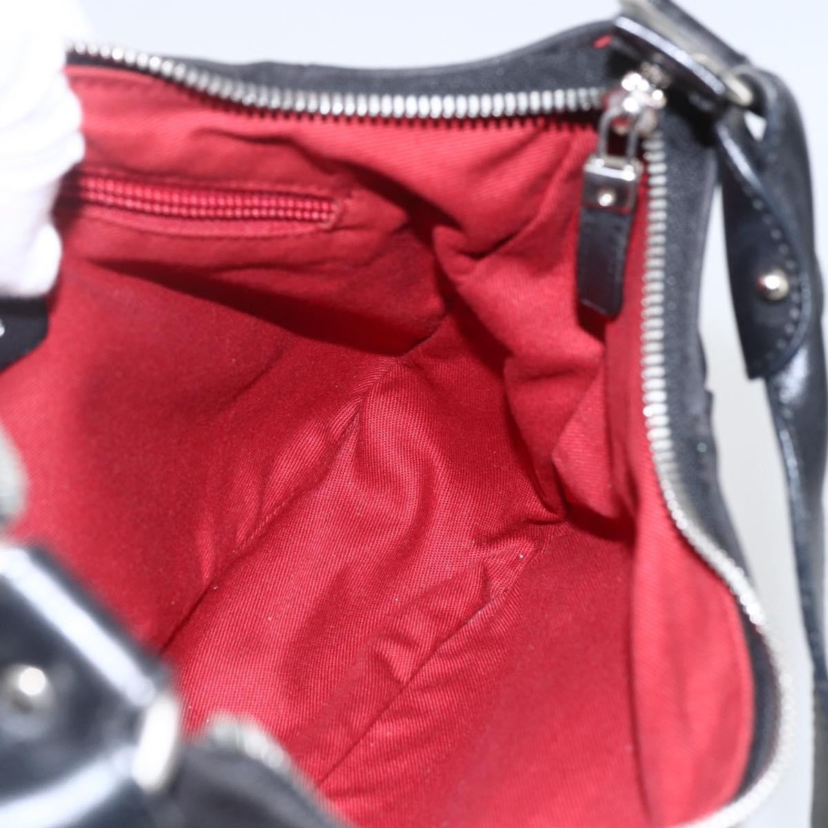 Salvatore Ferragamo Vintage Gancini Hobo Leather Black Canvas Shoulder Bag Bag (Pre-Owned)