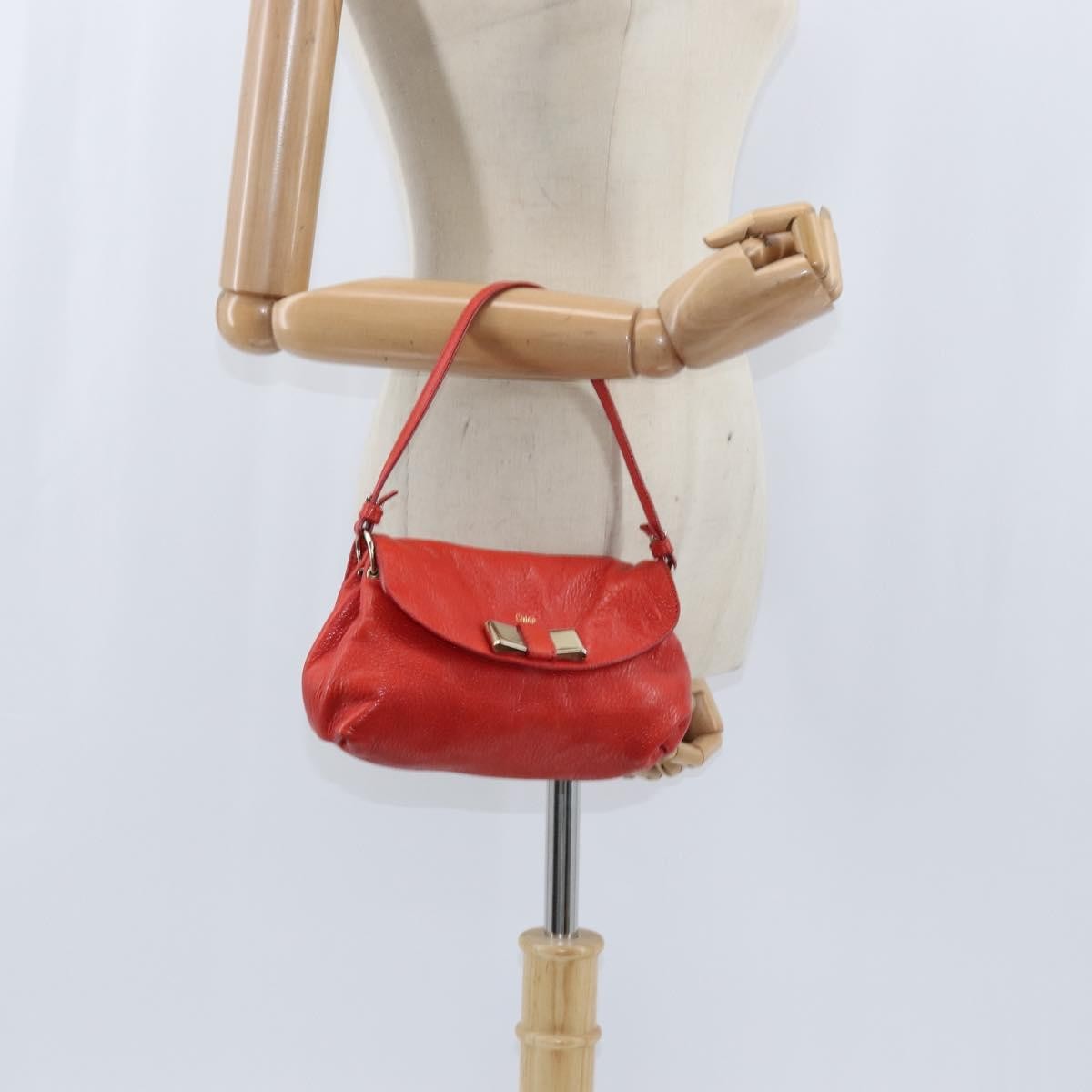Chloe Lily Leather Red Leather Shoulder Bag Bag (Pre-Owned)