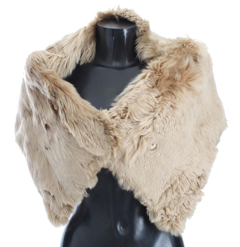 Dolce & Gabbana Beige Alpaca Collar Women's Scarf